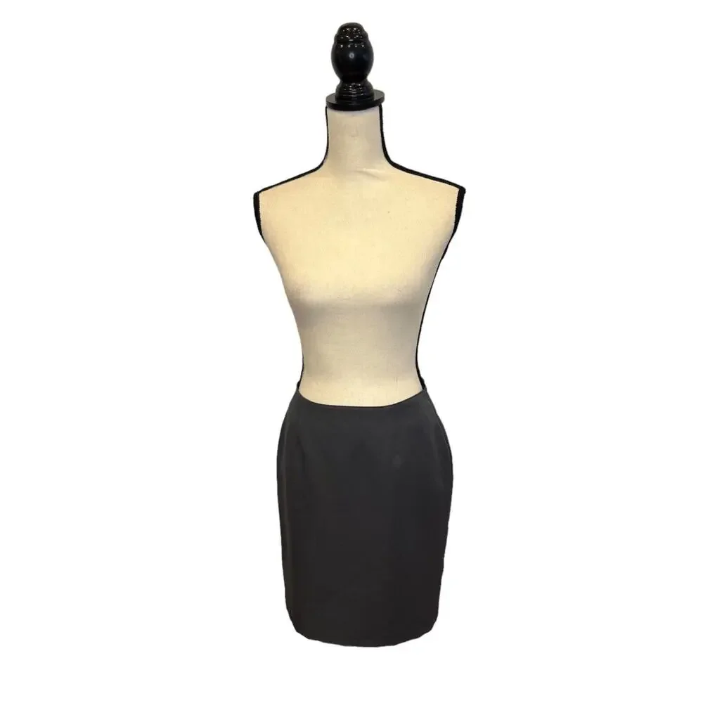 90s Women's Vintage Imagio Grey Dress Pencil Straight Skirt Size 6 Officewear